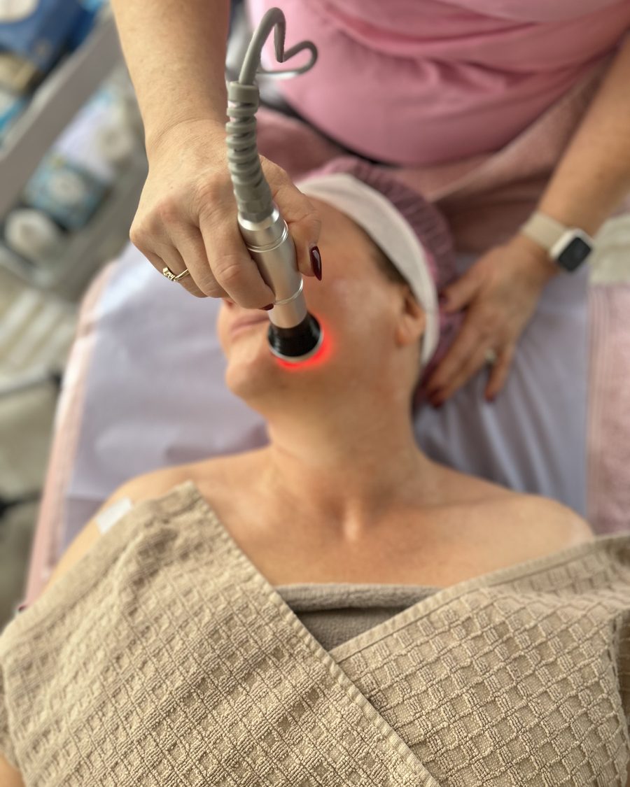 Radio frequency treatment being administered